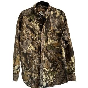 Remington Hunting Button Down Shirt Realtree Hardwoods Camo Vented Mens Size Med